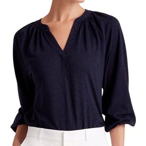 Lauren Ralph Lauren Shirred 3/4 Sleeve Top